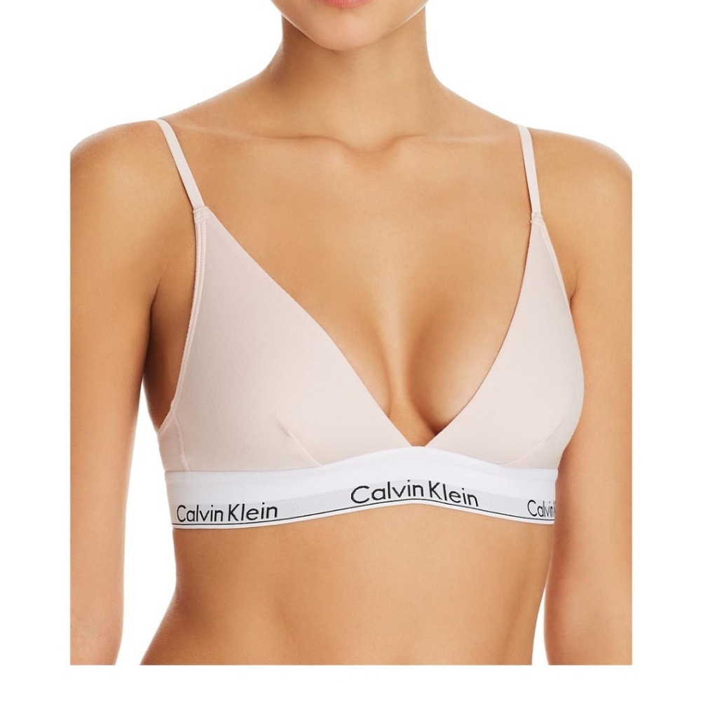Calvin Klein Women Modern Cotton Lightly Lined Lift Bralette Pink Sz L
